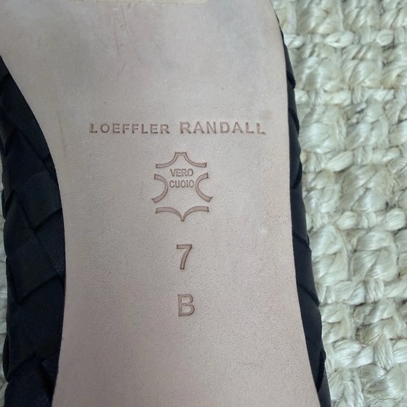 Loeffler Randall Woven Leather Ballet Flats Black Mary Jane 7B Minimalist Chic - Picture 8 of 9